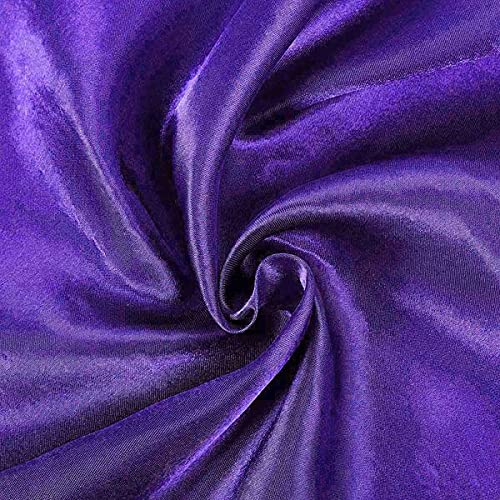 Balsacircle 90X132 Inch Purple Satin Rectangle Tablecloth Table Cover Linens For Wedding Table Cloth Party Reception Events Kitc